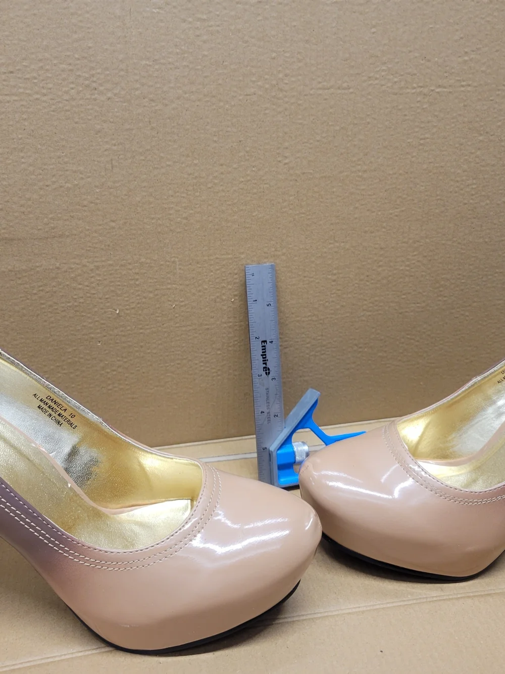 Women's Taupe Patent High Heels